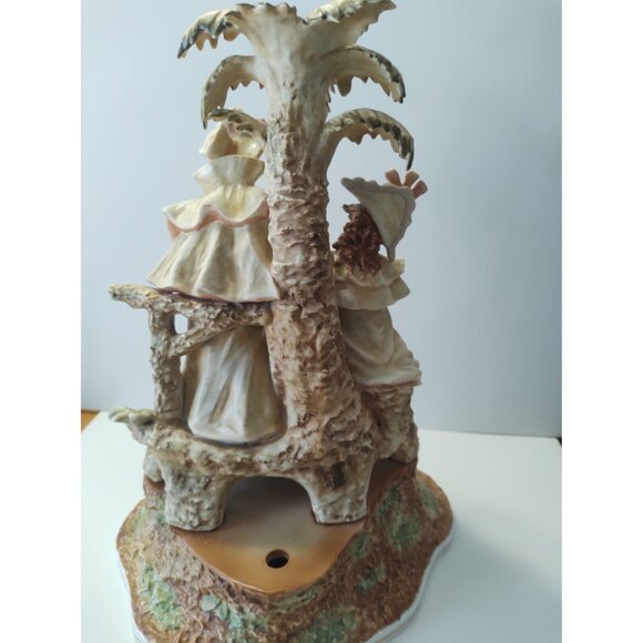 Vintage Arnart Figurine Ceramic Victorian 14" Tall Couple seated near Palm Trees - Picture 9 of 16